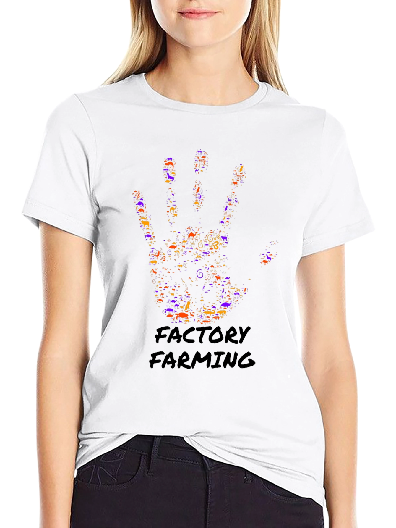 Factory Farming Hand Print Graphic Tee