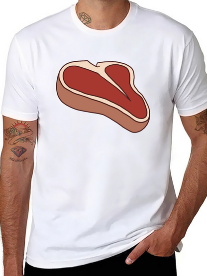Steak Graphic Black T-Shirt - Funny Meat Lover Tee