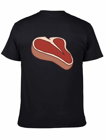 Steak Graphic Black T-Shirt - Funny Meat Lover Tee