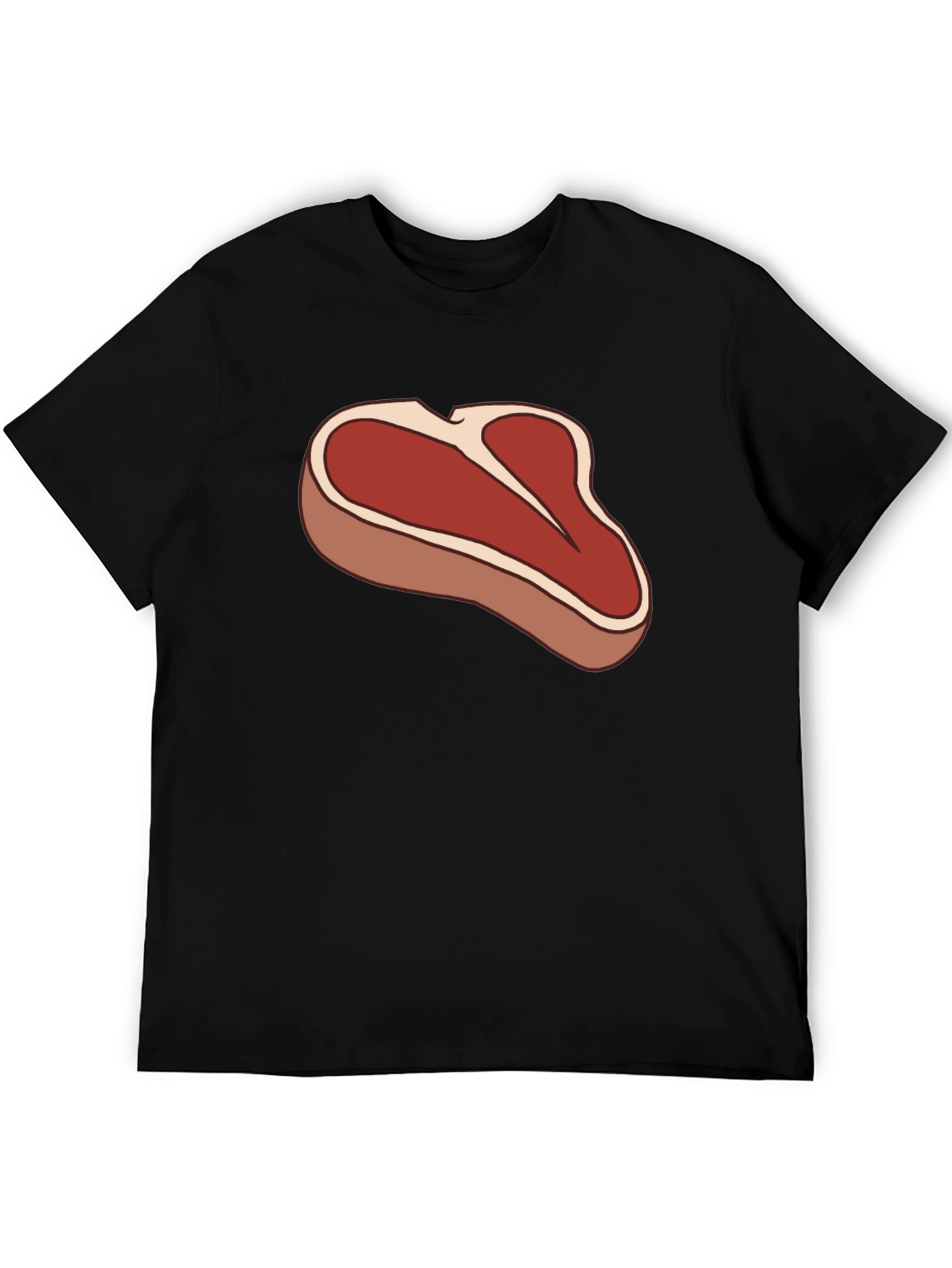 Steak Graphic Black T-Shirt - Funny Meat Lover Tee