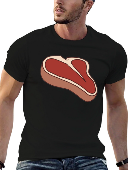 Steak Graphic Black T-Shirt - Funny Meat Lover Tee