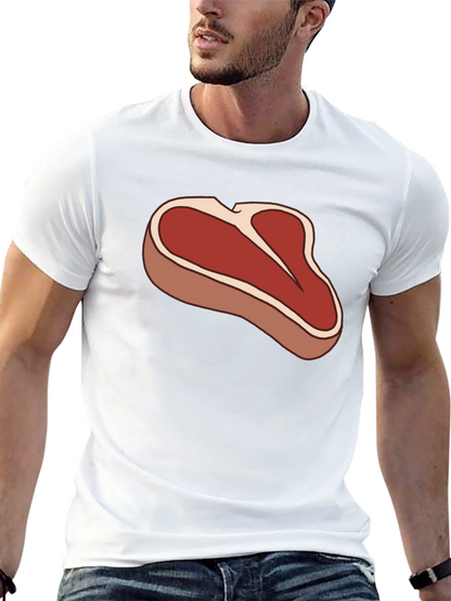 Steak Graphic Black T-Shirt - Funny Meat Lover Tee