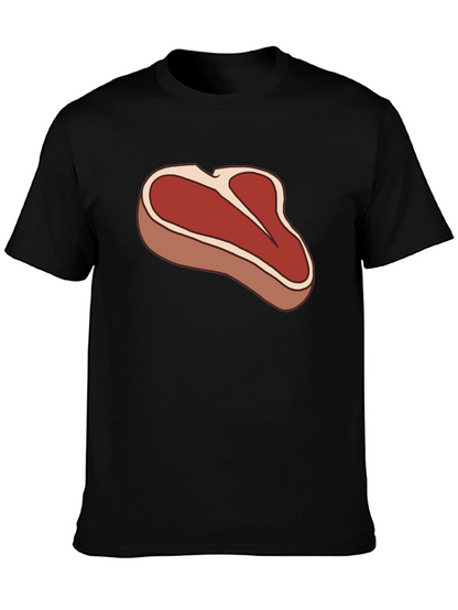 Steak Graphic Black T-Shirt - Funny Meat Lover Tee