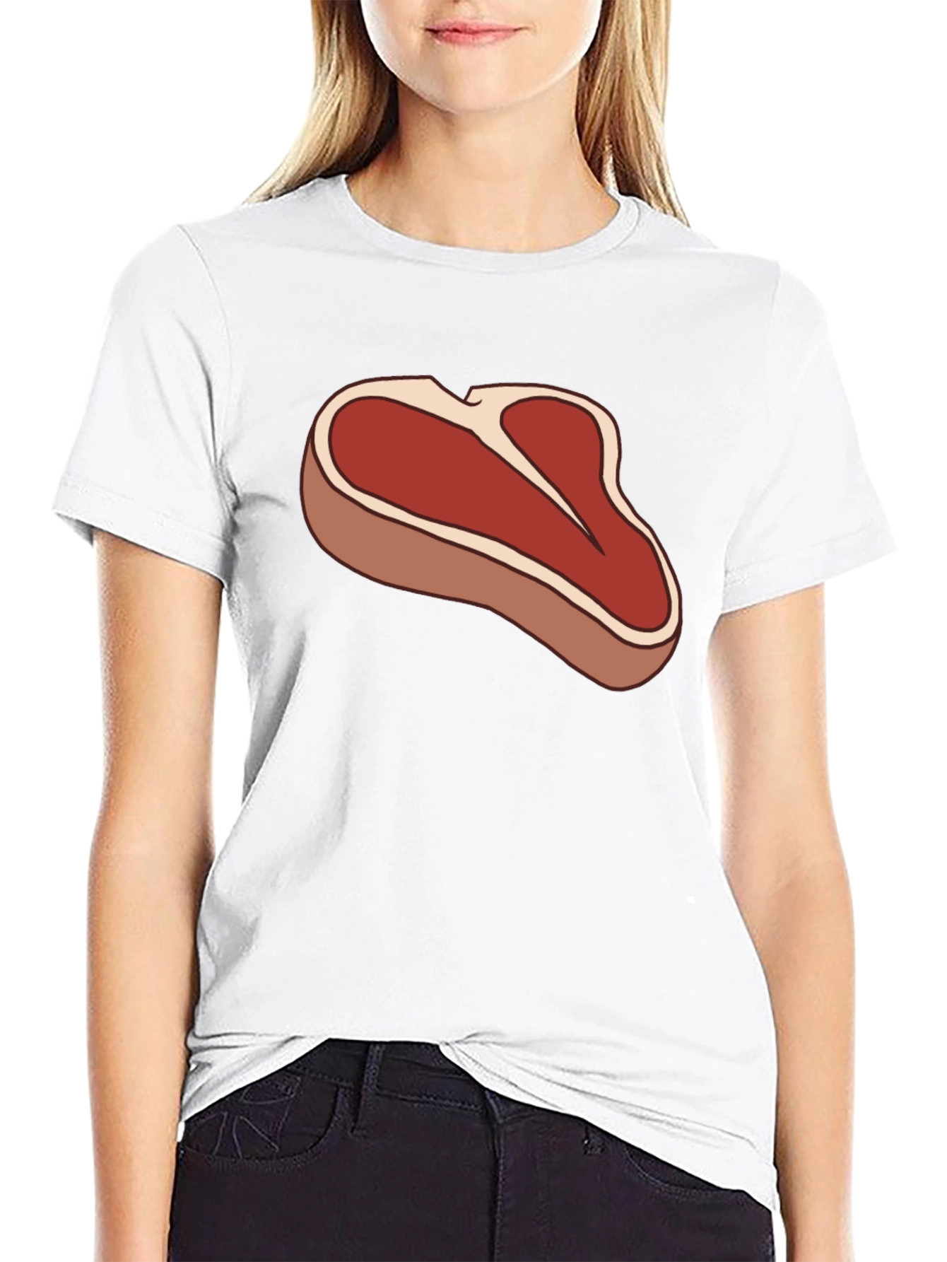 Steak Graphic Black T-Shirt - Funny Meat Lover Tee