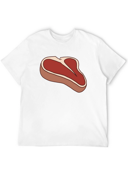 Steak Graphic Black T-Shirt - Funny Meat Lover Tee