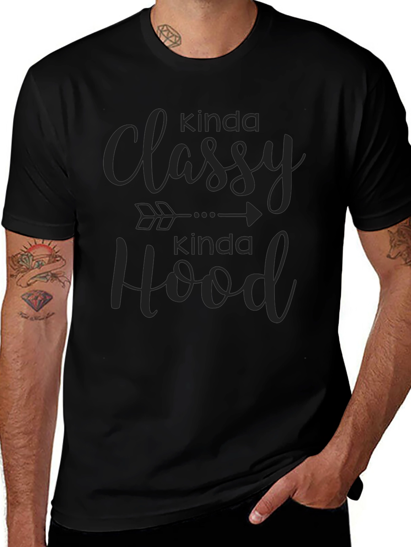 Kinda Classy Kinda Hood Black T-Shirt