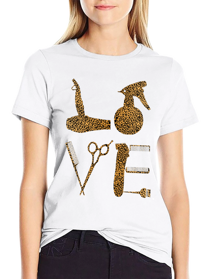 Leopard Print Barber Love T-Shirt
