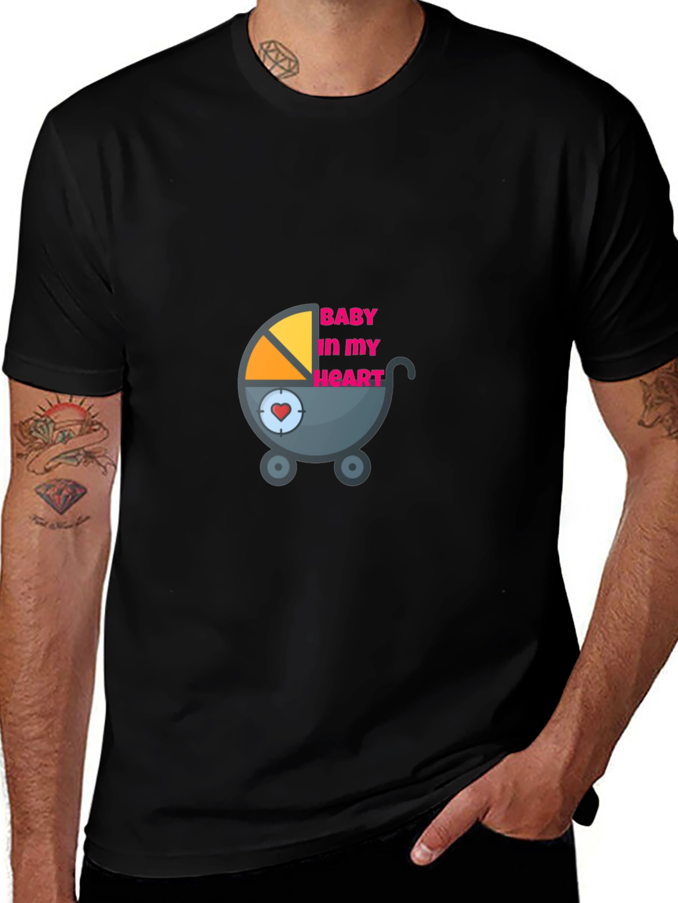 Baby in My Heart Graphic Tee - Black