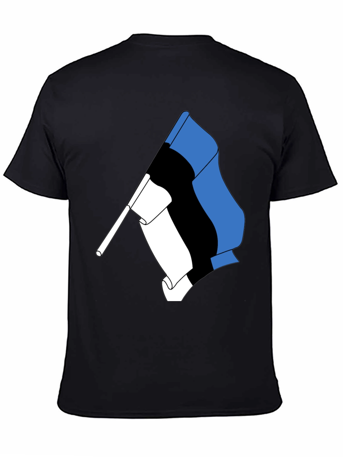 Estonian Flag Graphic Tee - Black Cotton T-Shirt