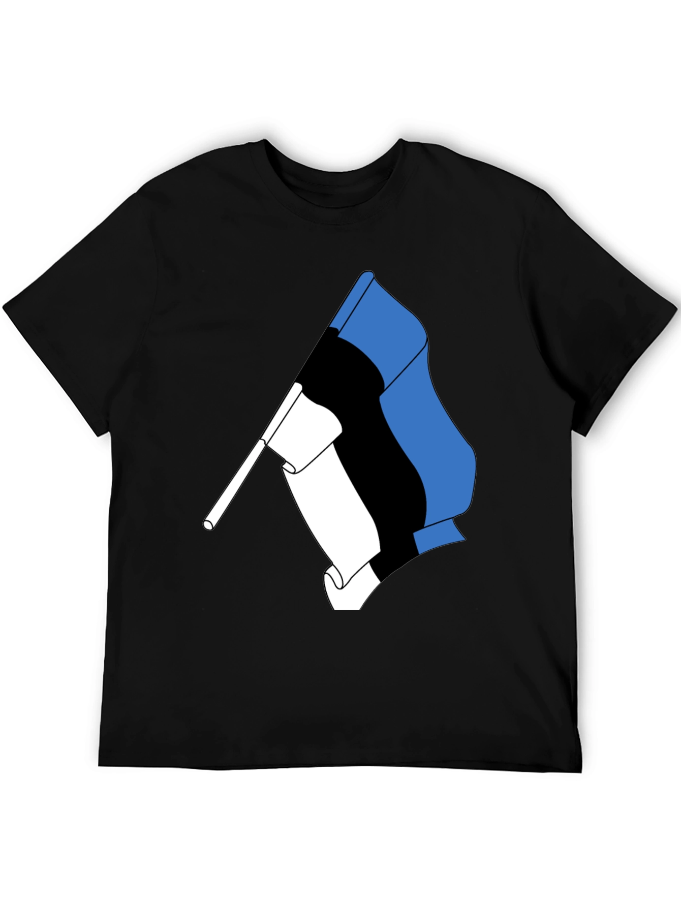 Estonian Flag Graphic Tee - Black Cotton T-Shirt