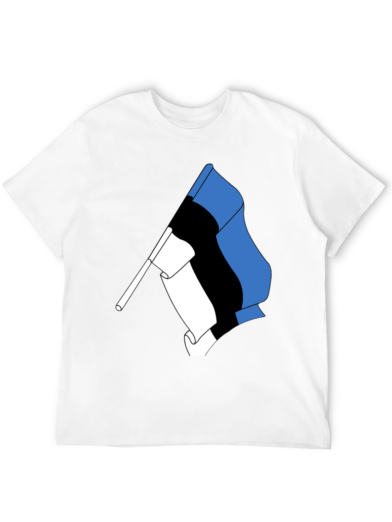 Estonian Flag Graphic Tee - Black Cotton T-Shirt