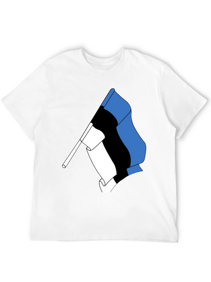 Estonian Flag Graphic Tee - Black Cotton T-Shirt