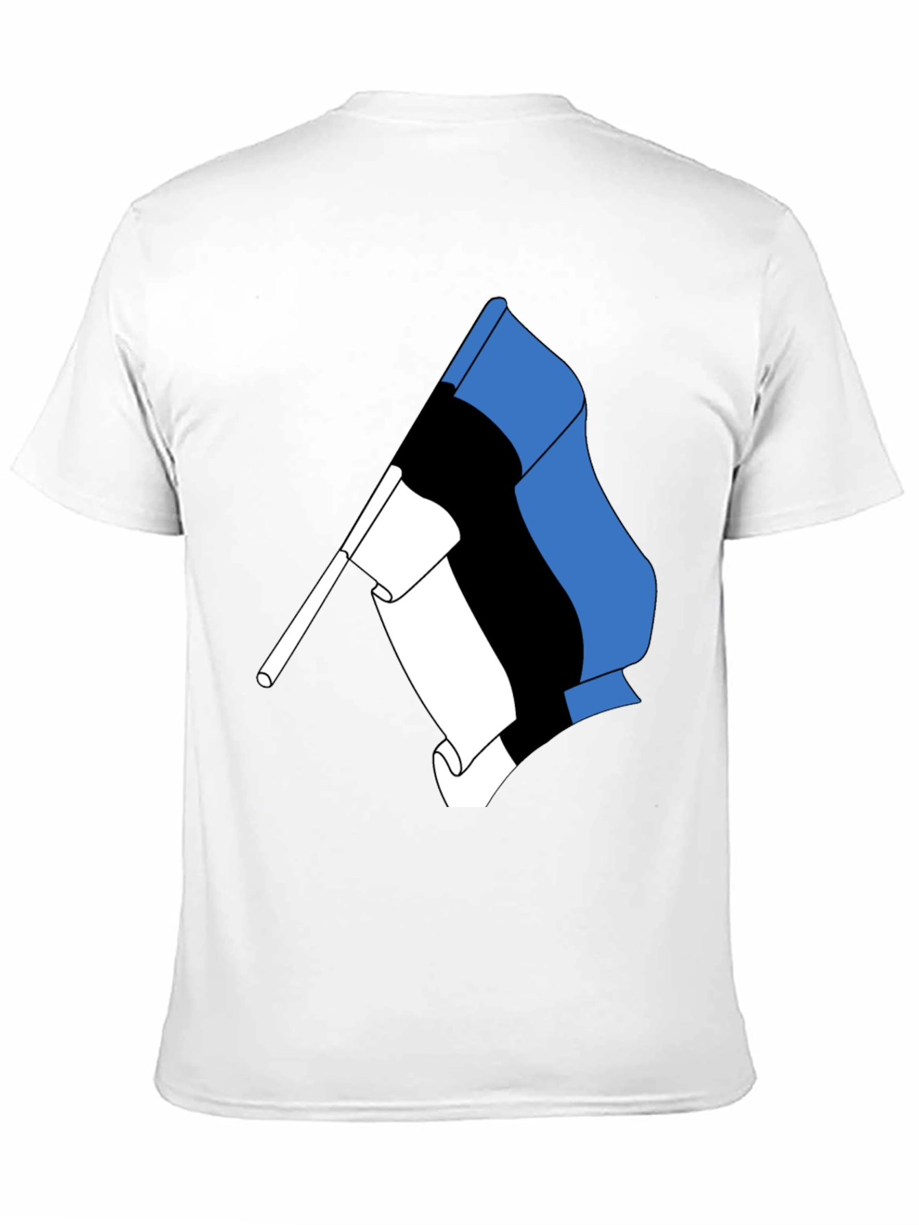 Estonian Flag Graphic Tee - Black Cotton T-Shirt