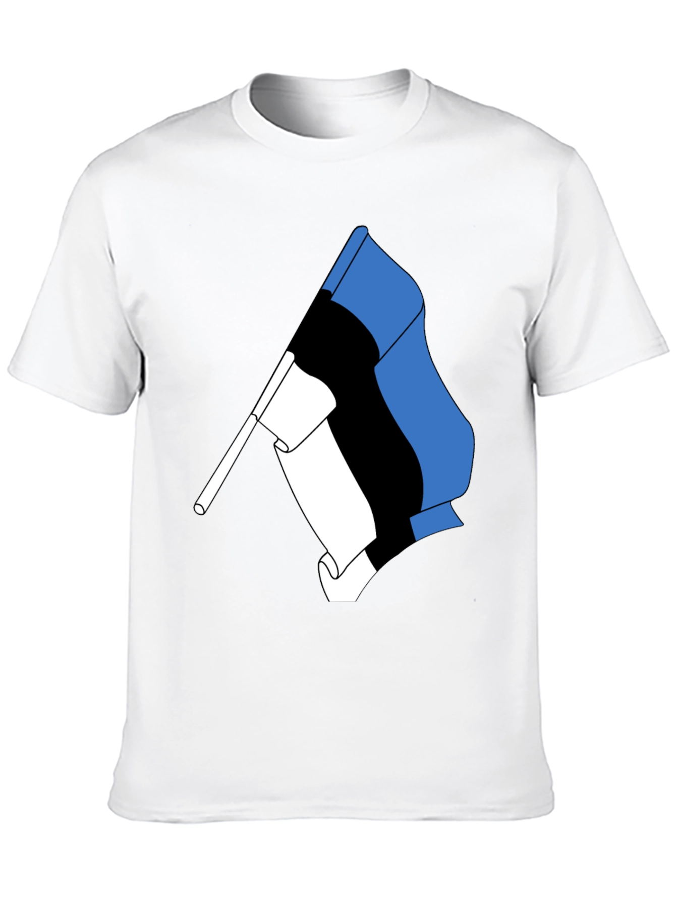 Estonian Flag Graphic Tee - Black Cotton T-Shirt