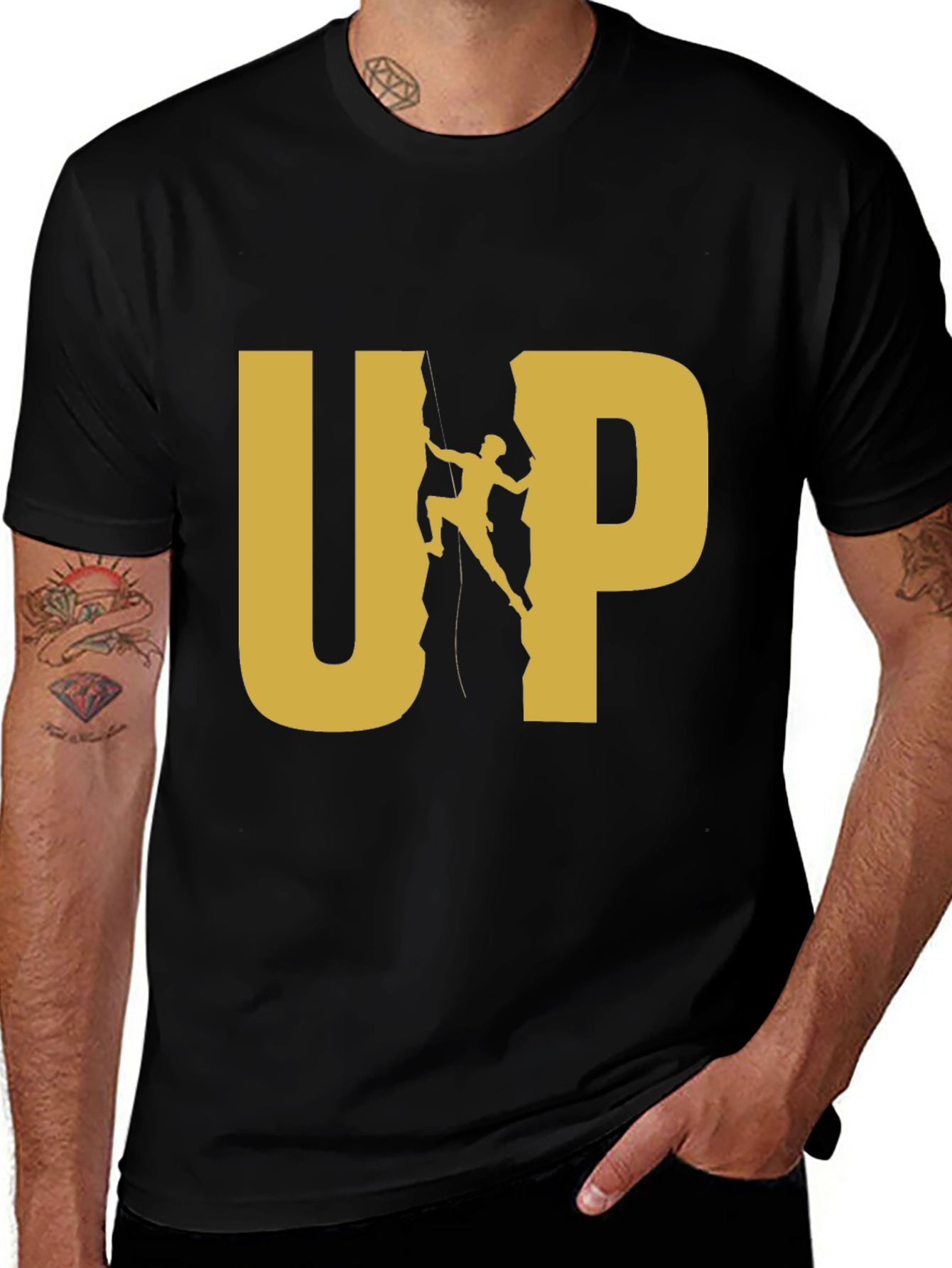 Black UP Rock Climbing Graphic Tee
