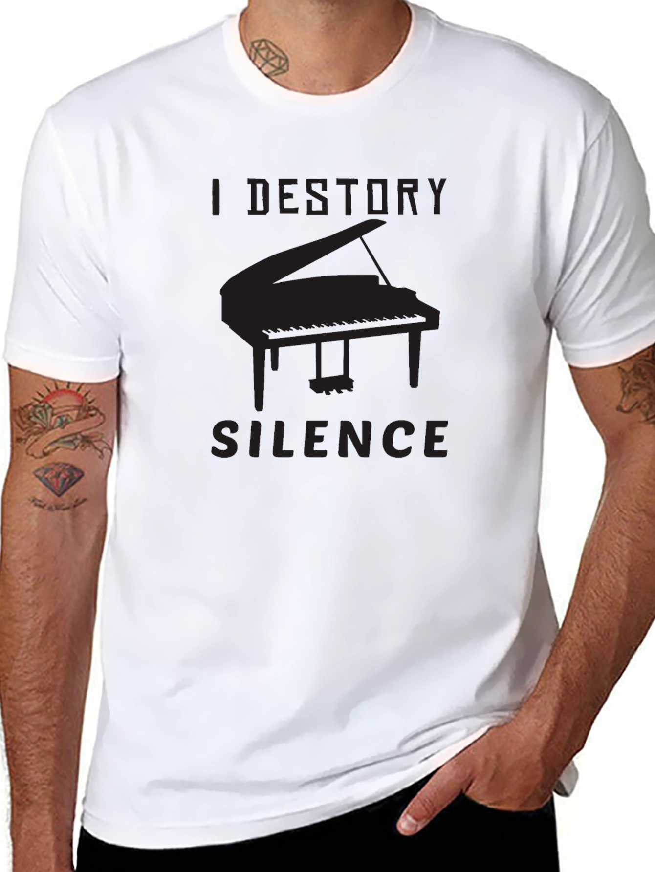 I Destroy Silence Piano T-Shirt