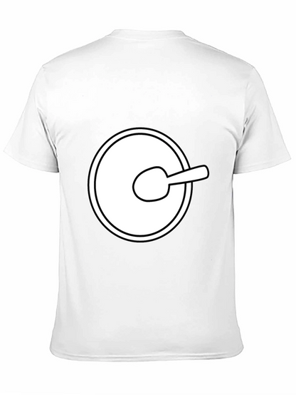 Funny Cartoon Spoon Circle Black Tee Shirt