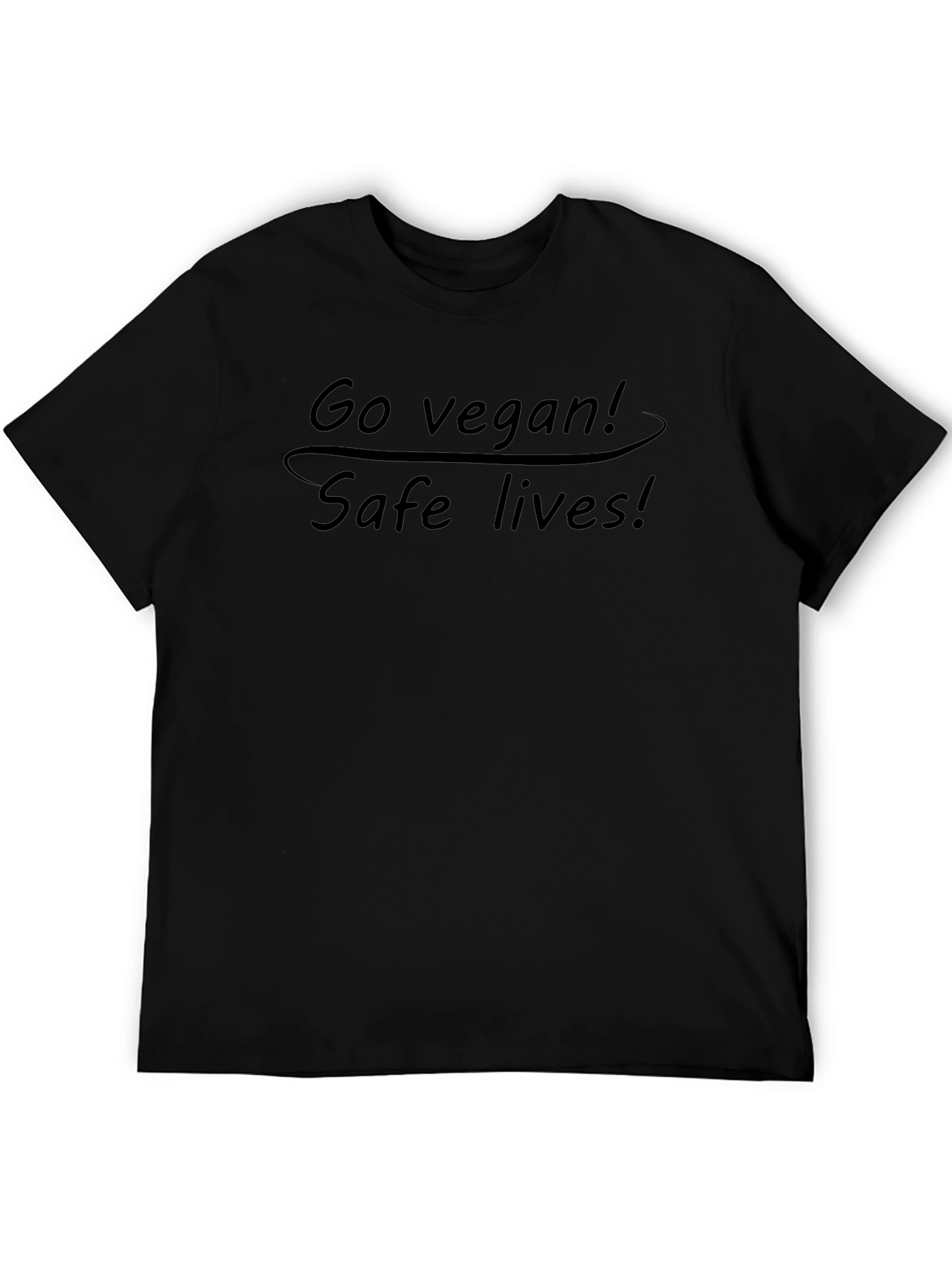 Go Vegan! Save Lives! Black T-Shirt