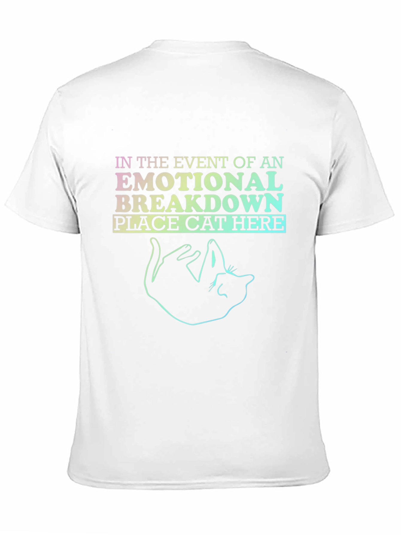 Emotional Breakdown Cat Graphic Tee - Black