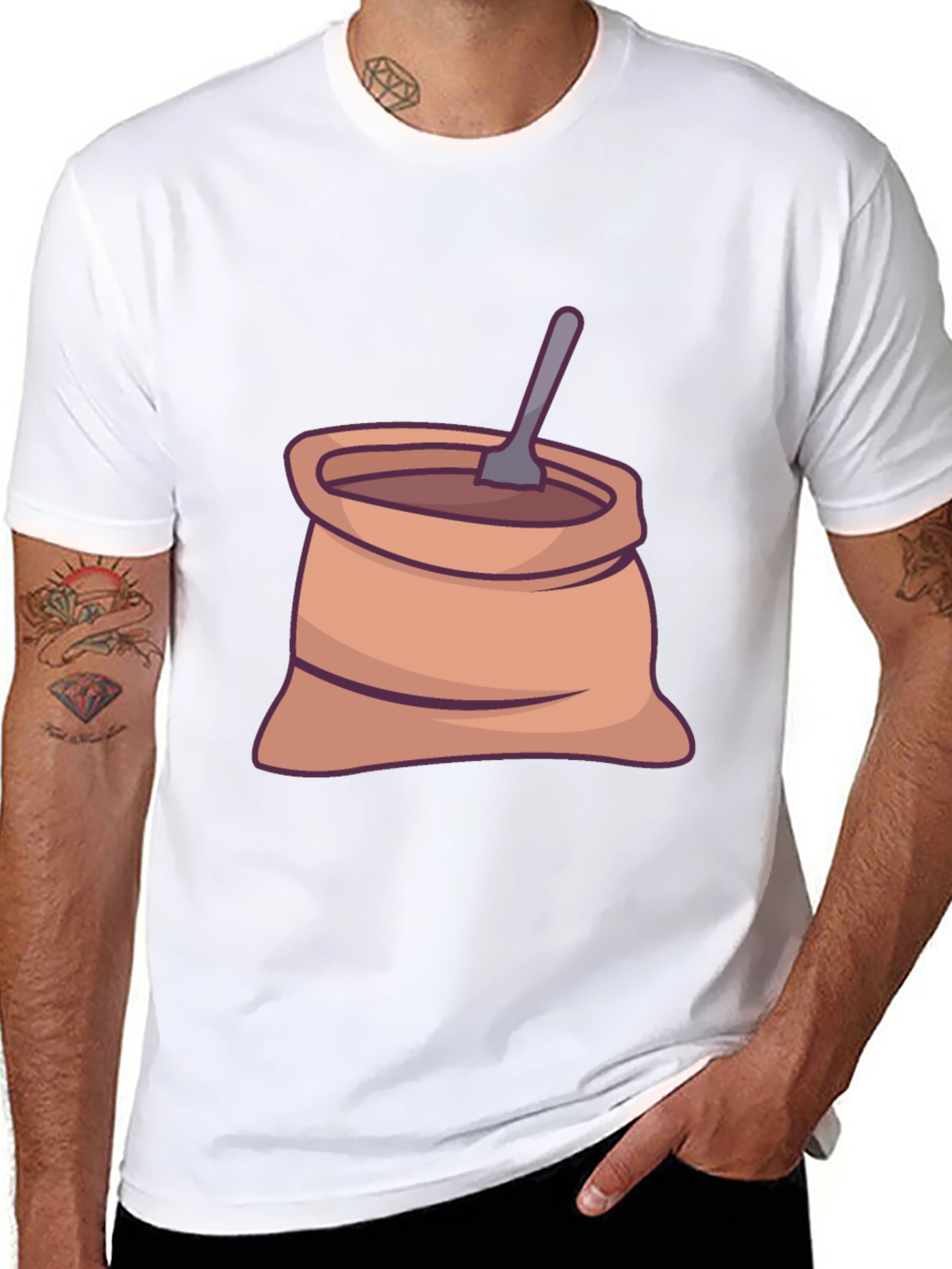 Coffee Sack Graphic Tee - Casual Black T-Shirt