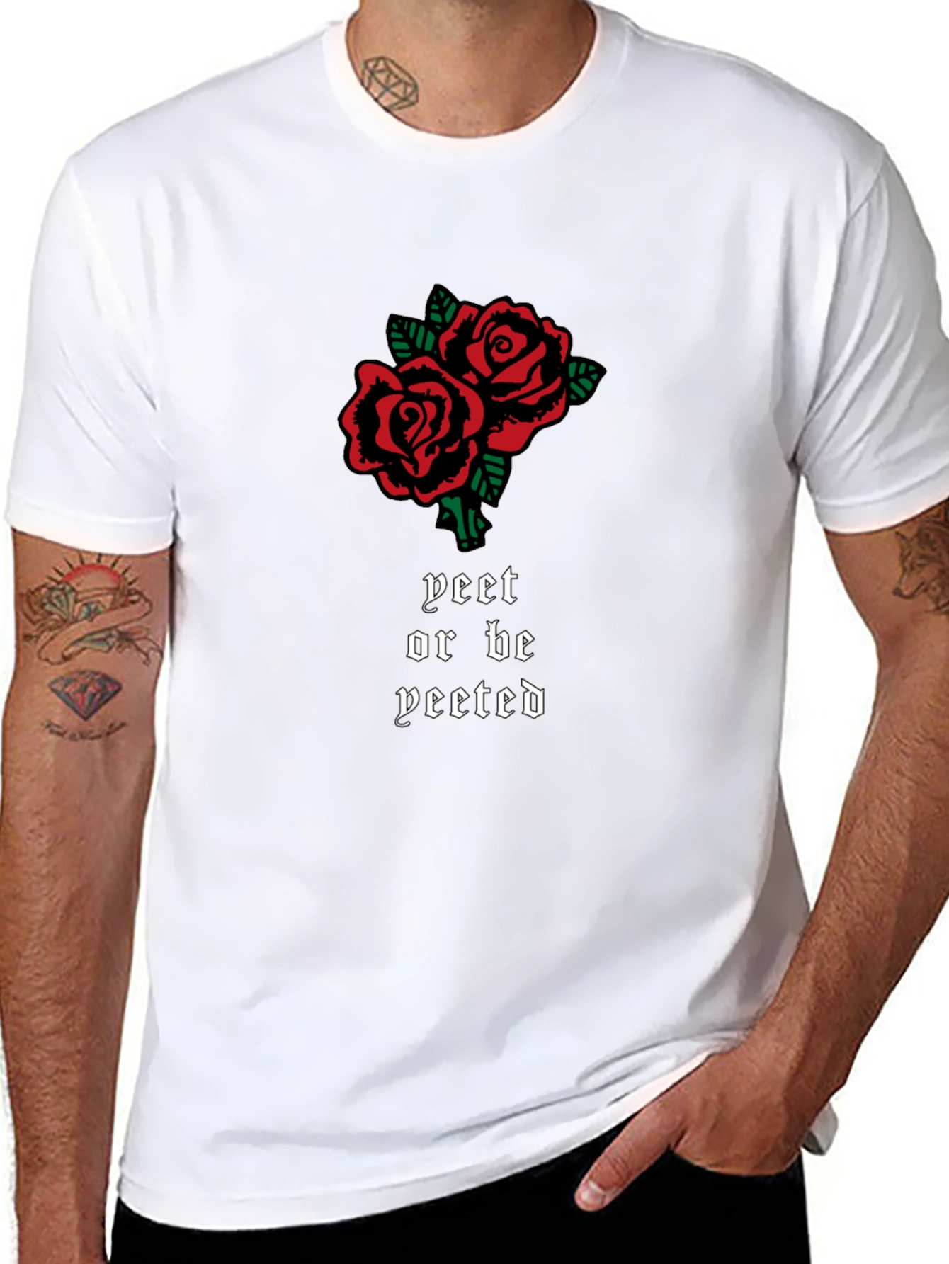 Yeet or Be Yeeted Rose Graphic T-Shirt