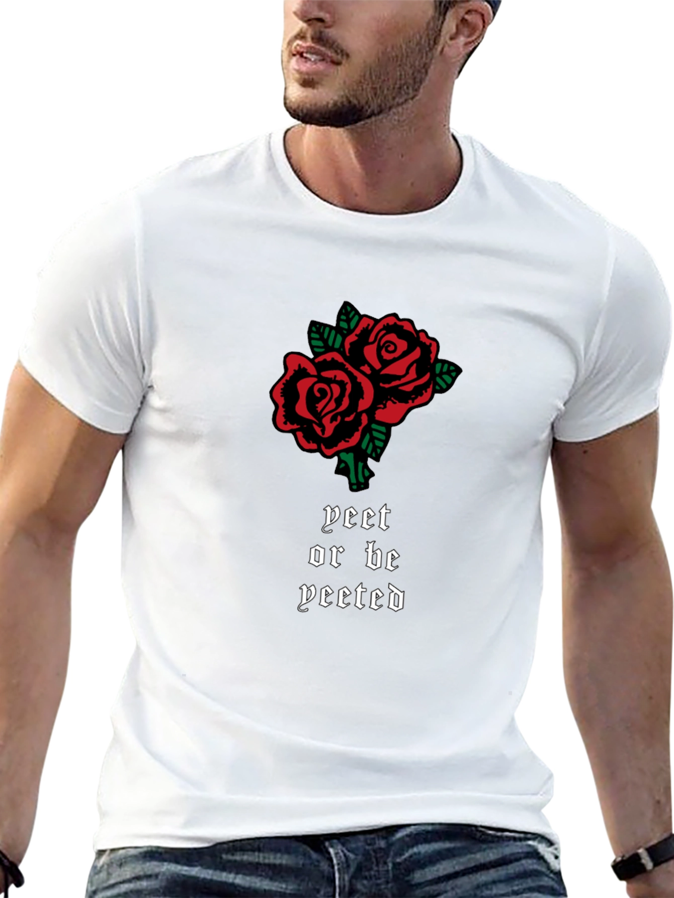 Yeet or Be Yeeted Rose Graphic T-Shirt