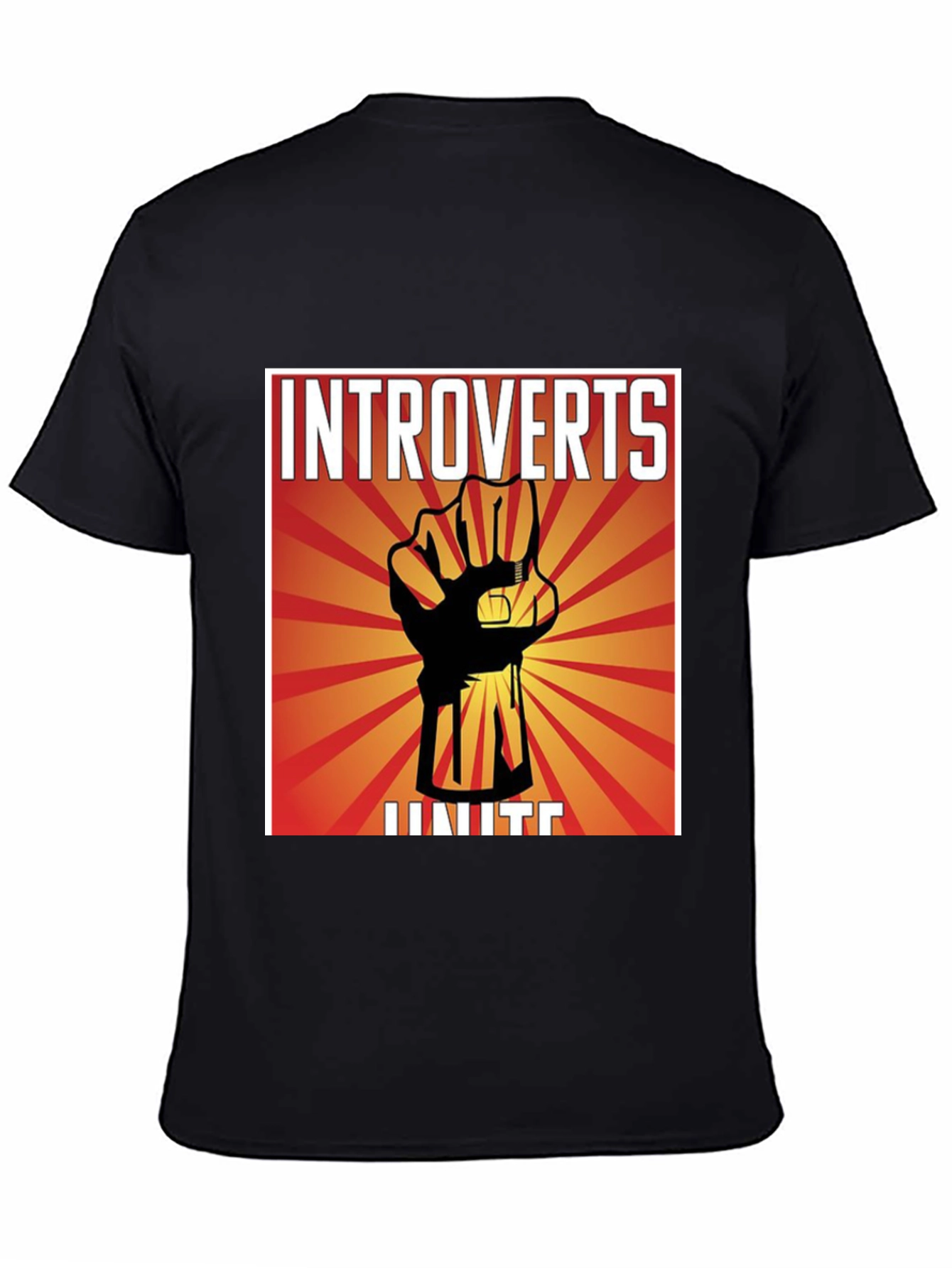 Introverts Unite Graphic T-Shirt - Black Crew Neck