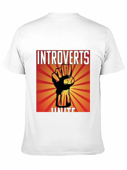 Introverts Unite Graphic T-Shirt - Black Crew Neck