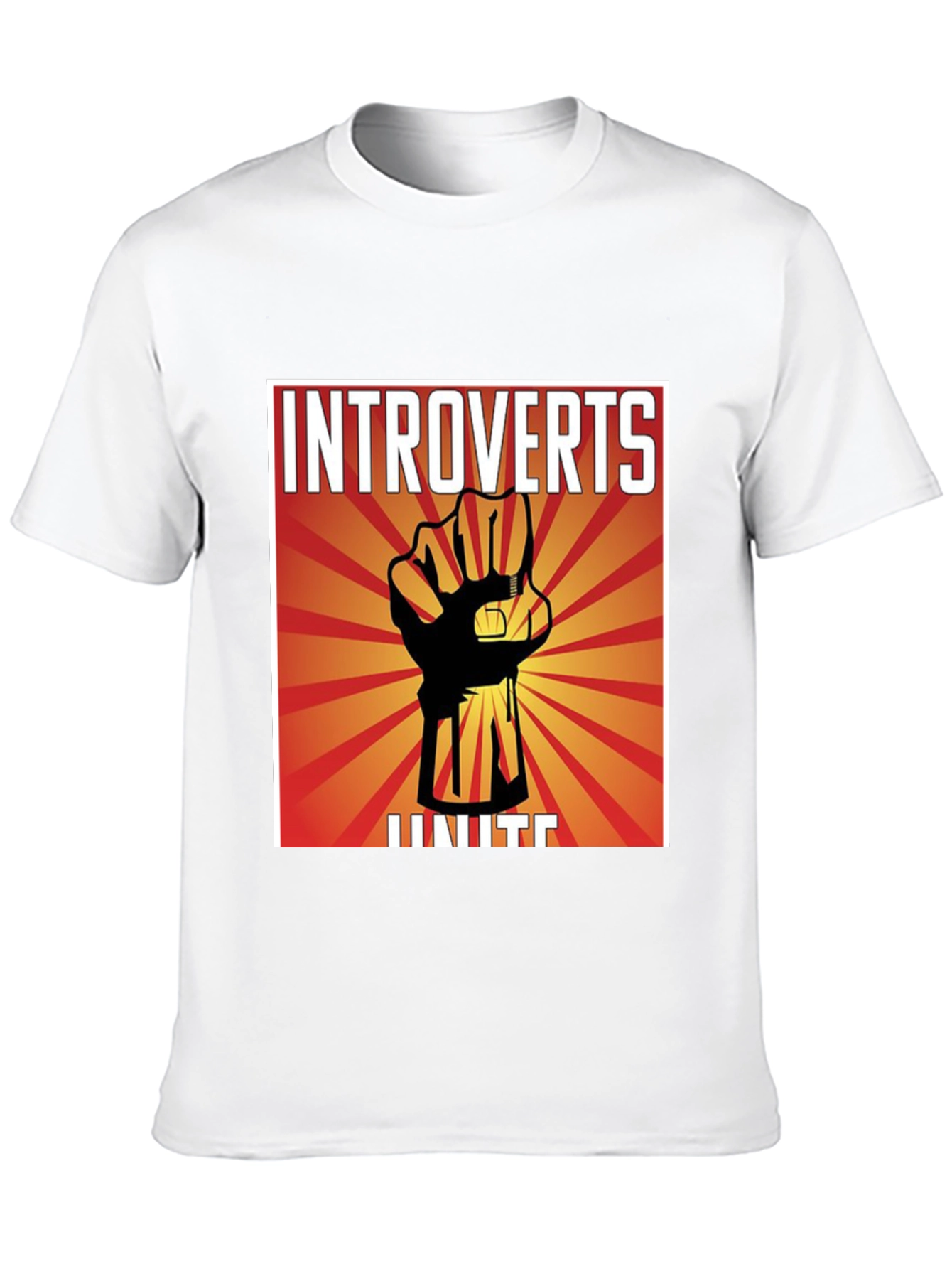 Introverts Unite Graphic T-Shirt - Black Crew Neck