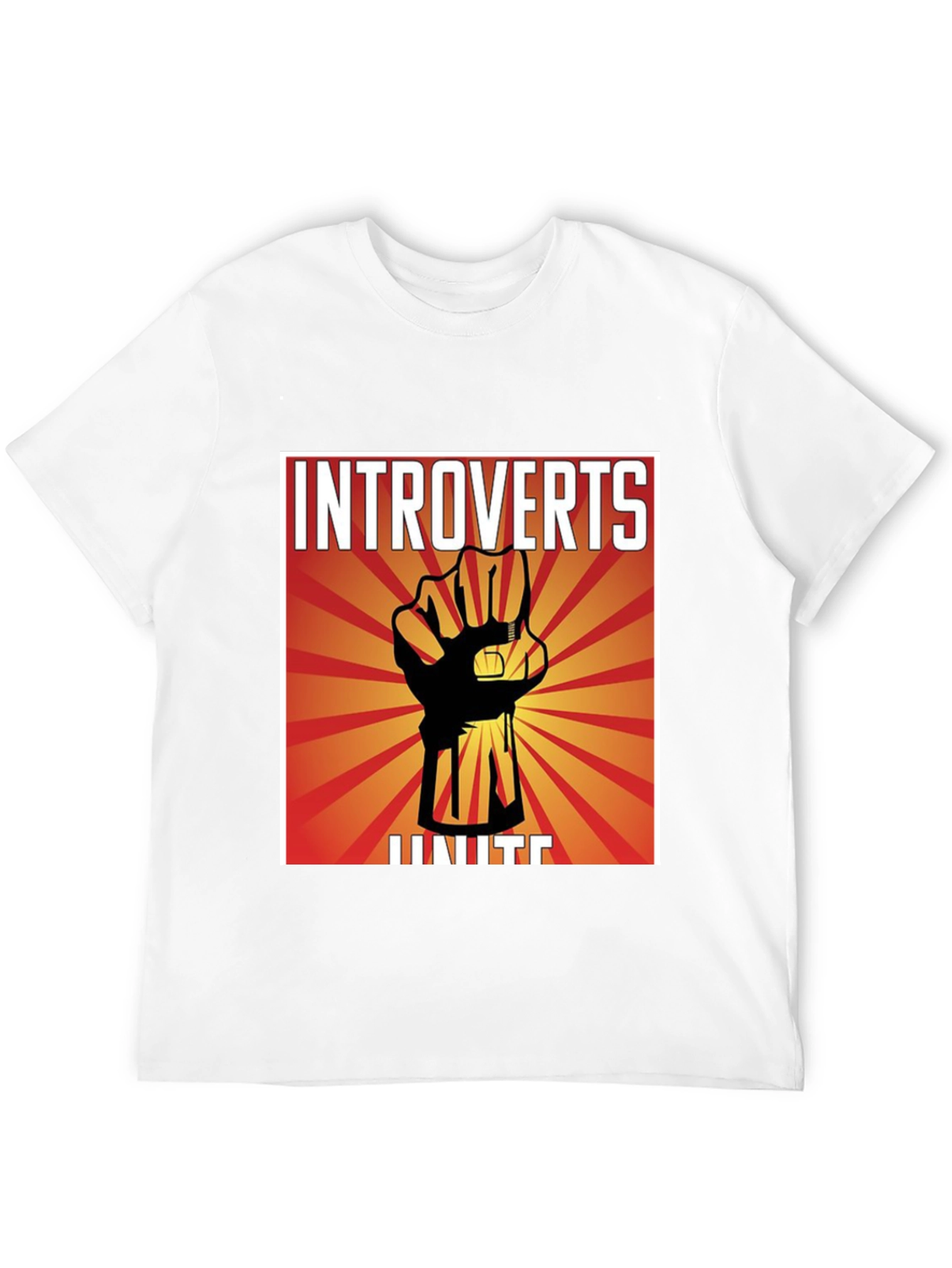 Introverts Unite Graphic T-Shirt - Black Crew Neck