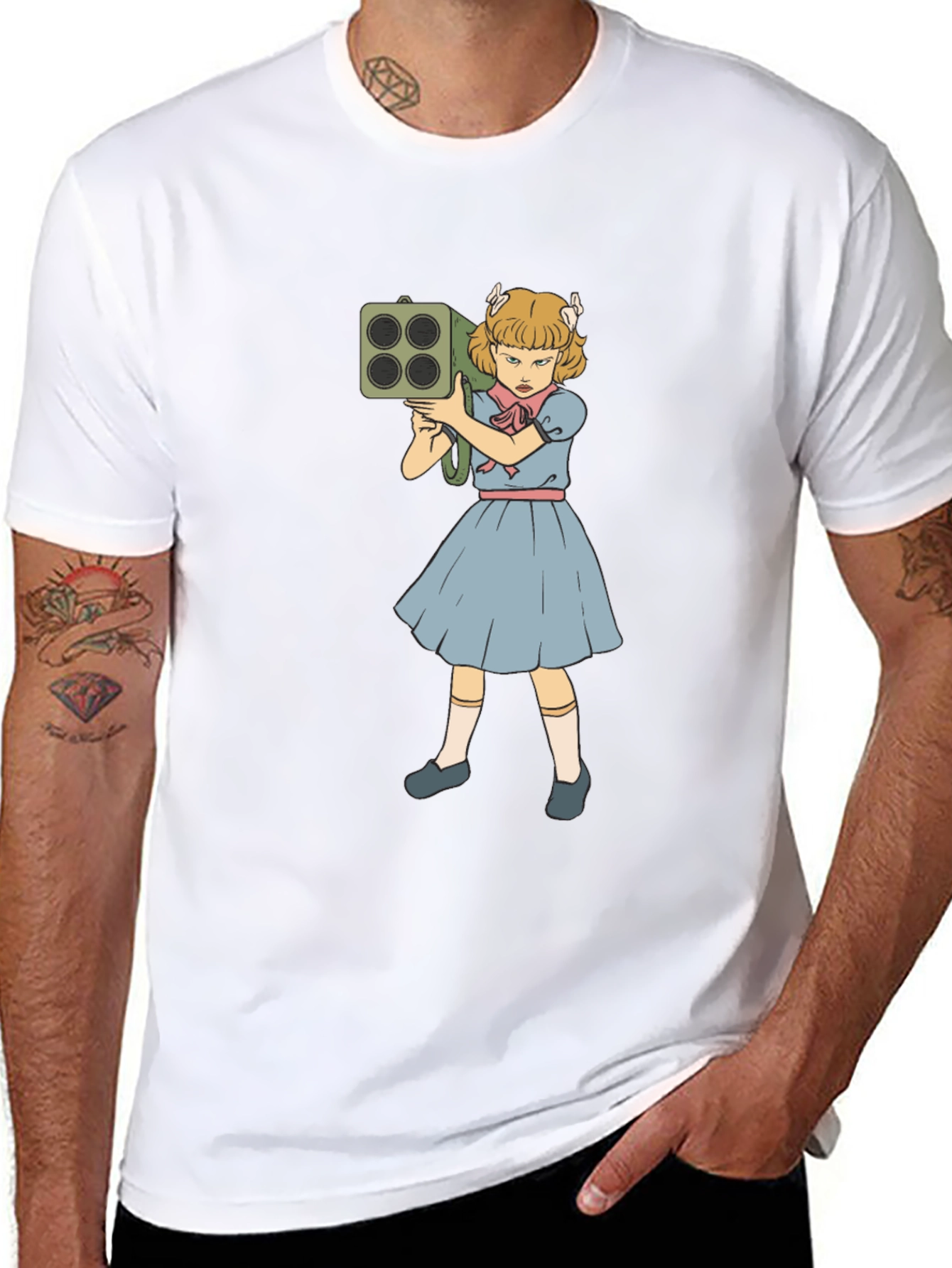 Girl with Rocket Launcher Graphic T-Shirt