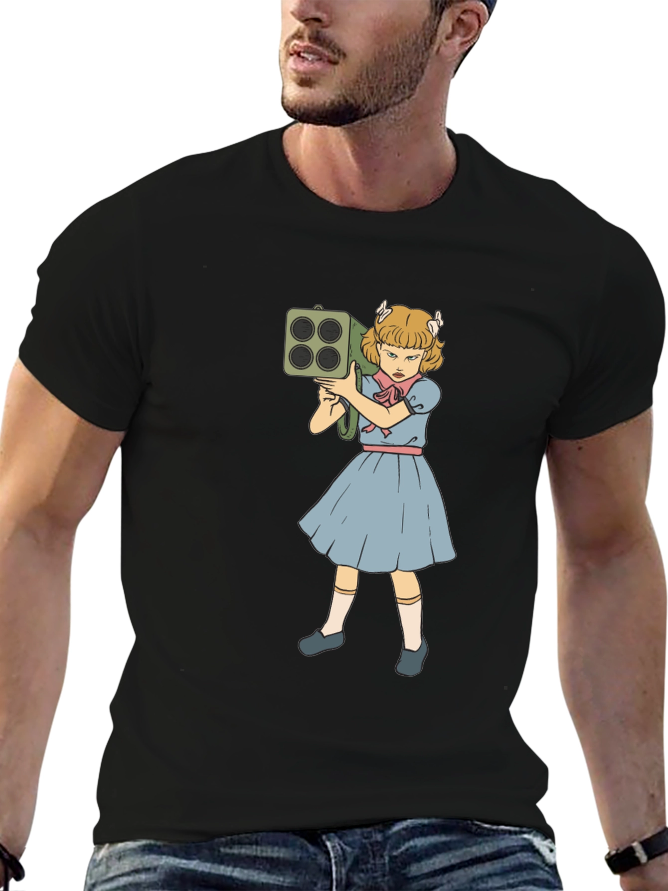 Girl with Rocket Launcher Graphic T-Shirt