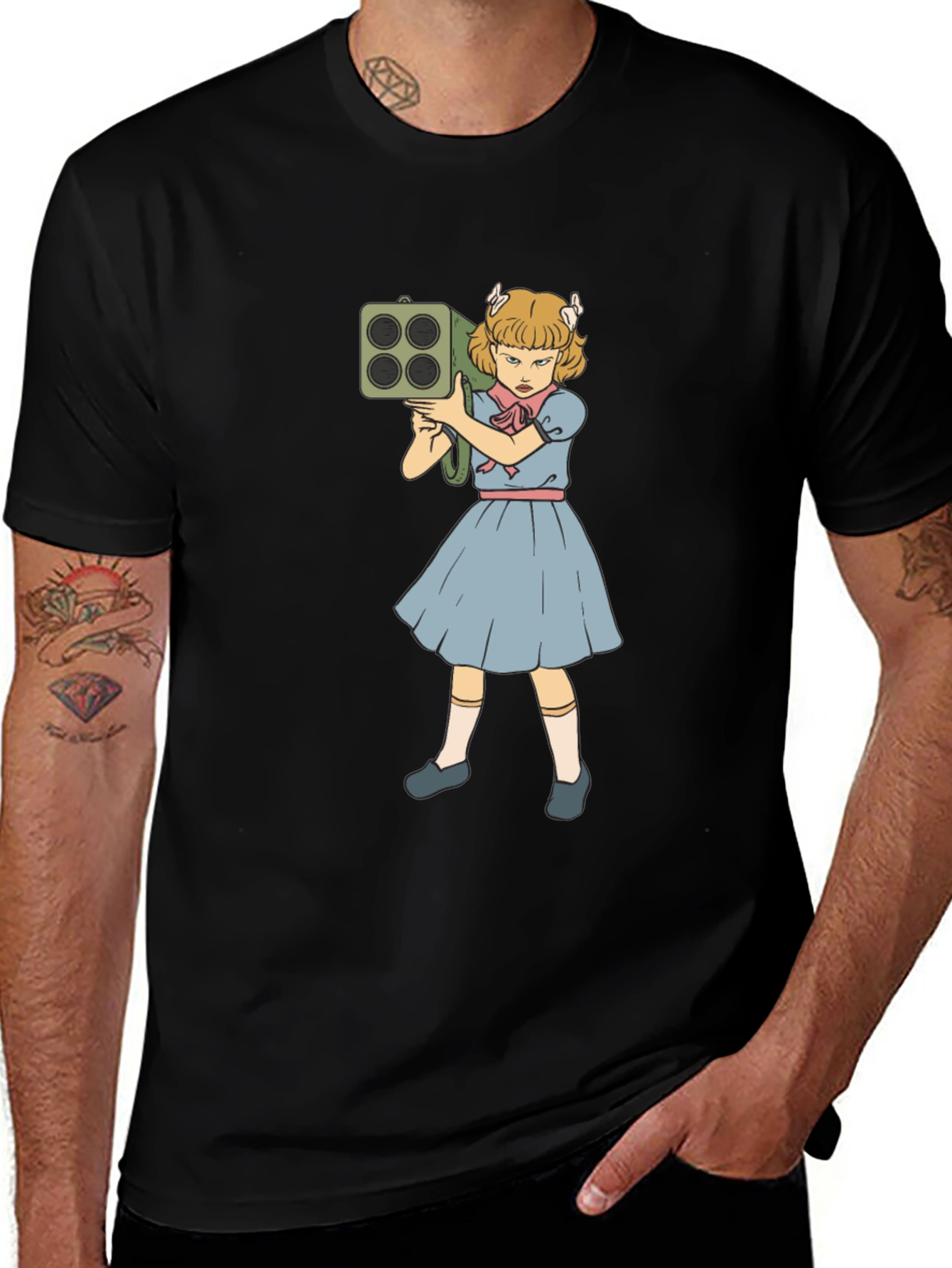 Girl with Rocket Launcher Graphic T-Shirt