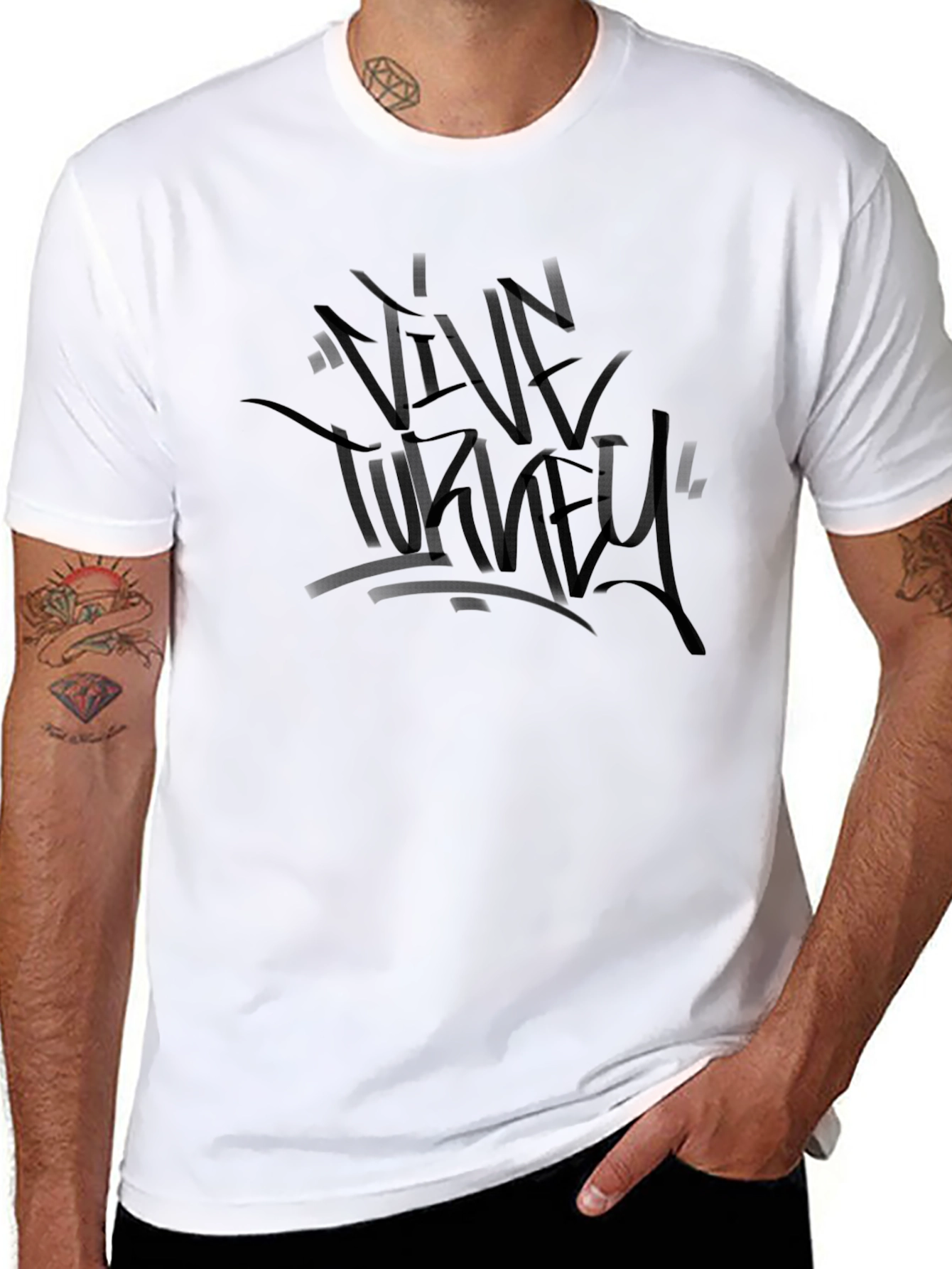Vive Turkey Graphic Tee - Black