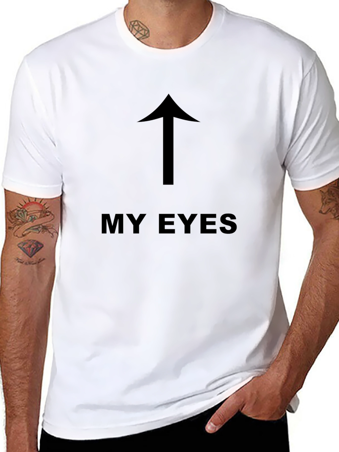 My Eyes Up Arrow Graphic T-Shirt - Black