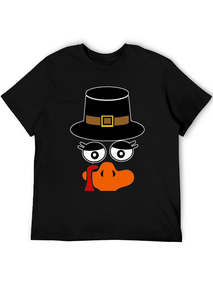 Thanksgiving Turkey Face Pilgrim Hat T-Shirt