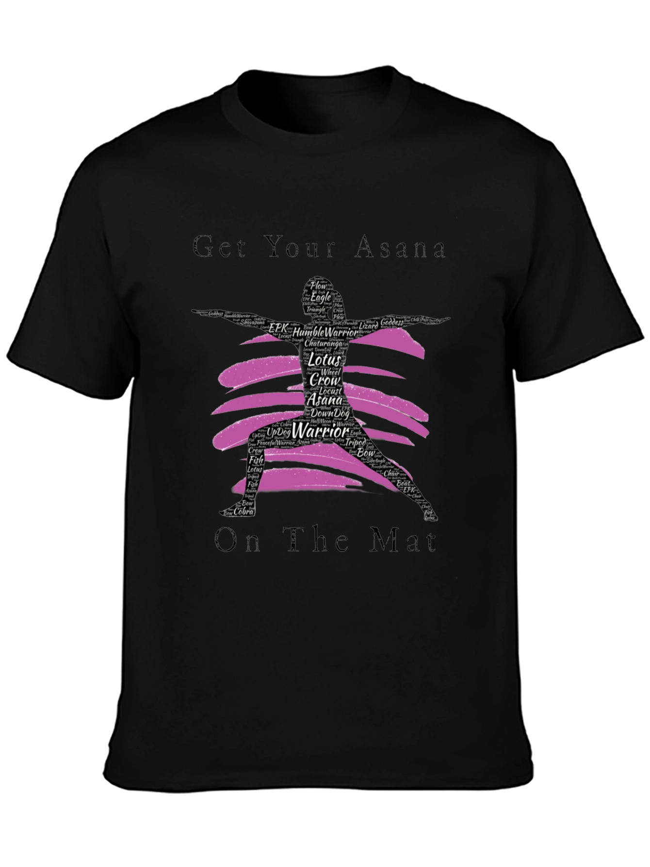 Yoga Asana Black T-Shirt
