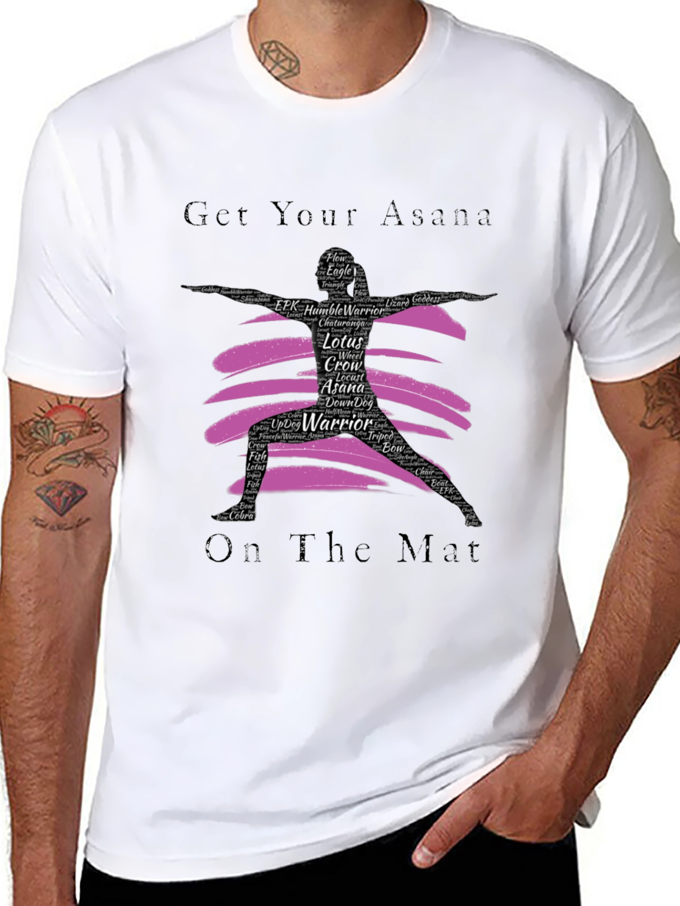 Yoga Asana Black T-Shirt