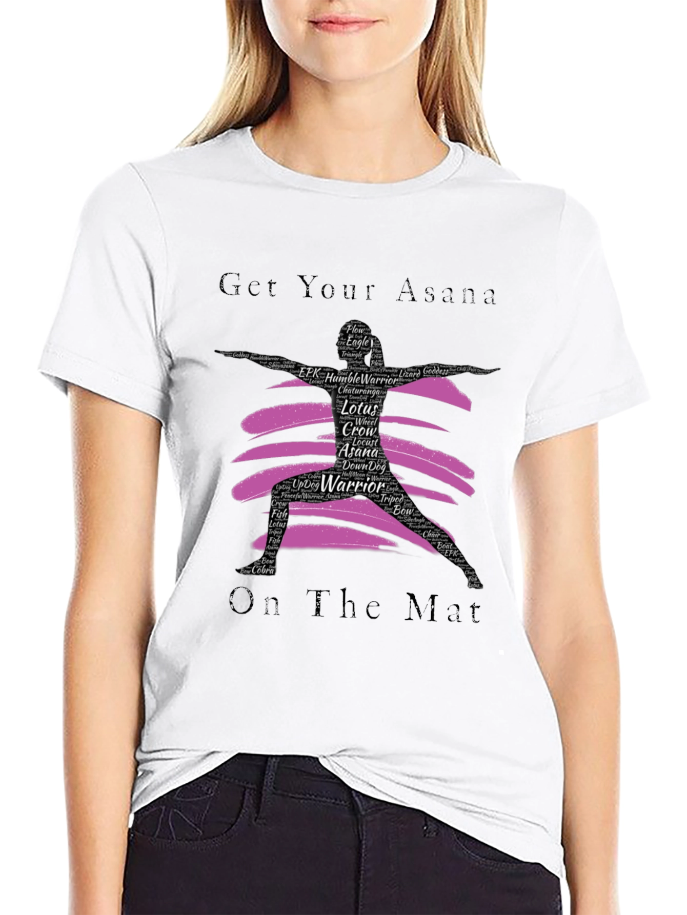 Yoga Asana Black T-Shirt