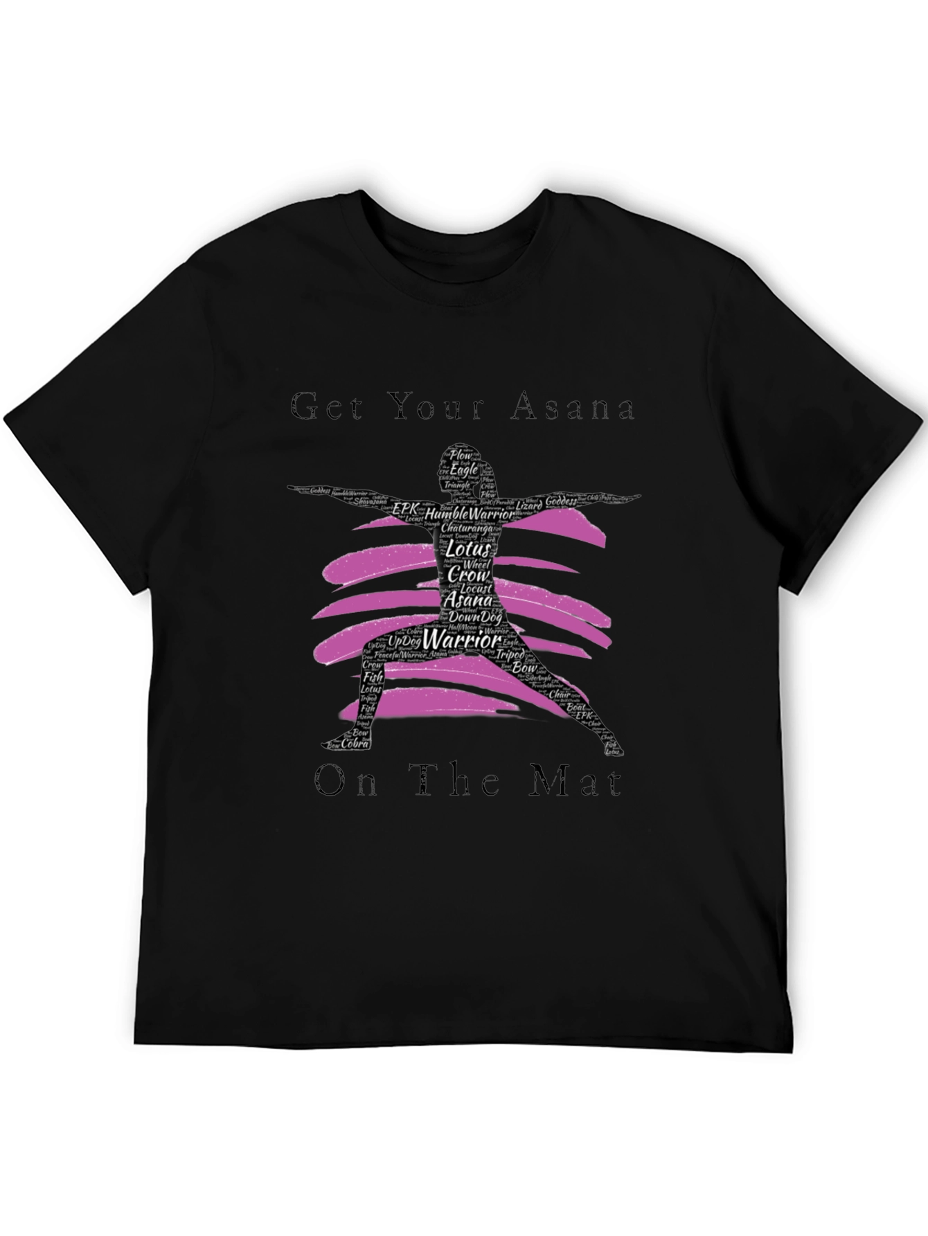 Yoga Asana Black T-Shirt