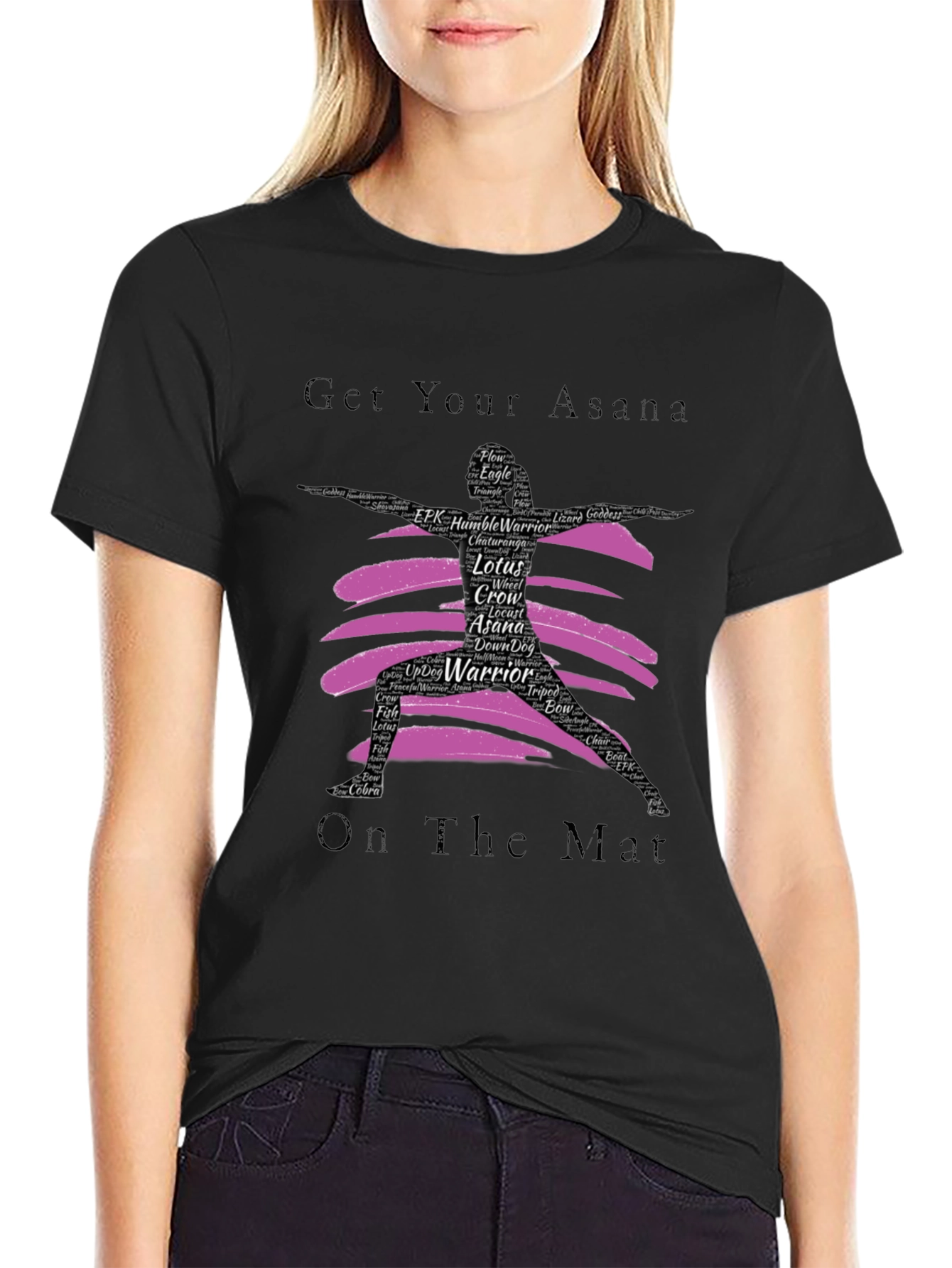 Yoga Asana Black T-Shirt