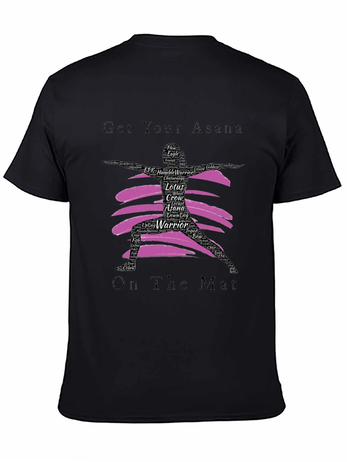 Yoga Asana Black T-Shirt