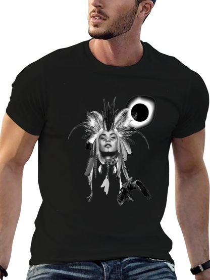 Native Headdress Black Graphic Tee