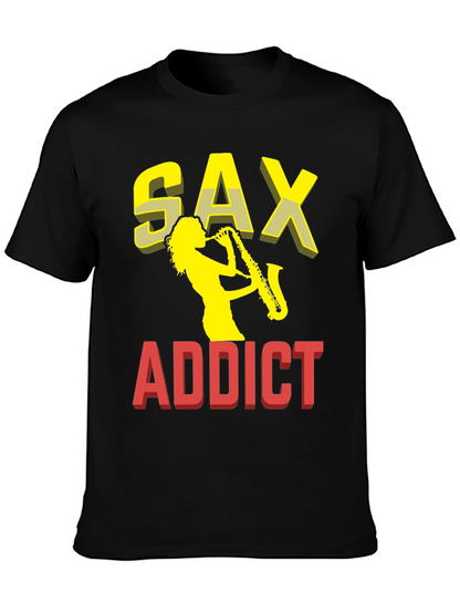 Sax Addict Graphic T-Shirt - Musical Passion Tee
