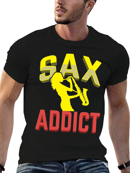 Sax Addict Graphic T-Shirt - Musical Passion Tee