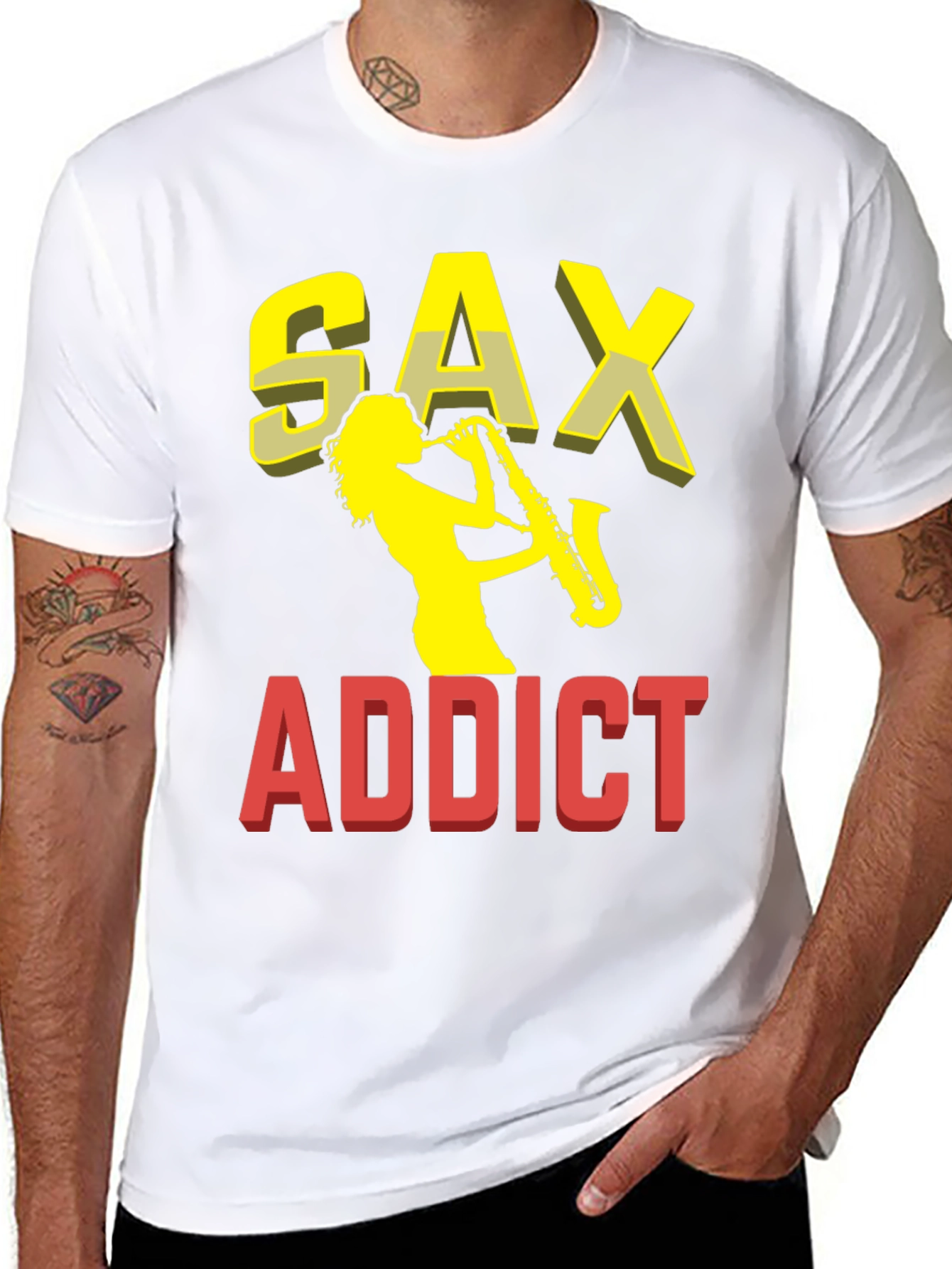 Sax Addict Graphic T-Shirt - Musical Passion Tee