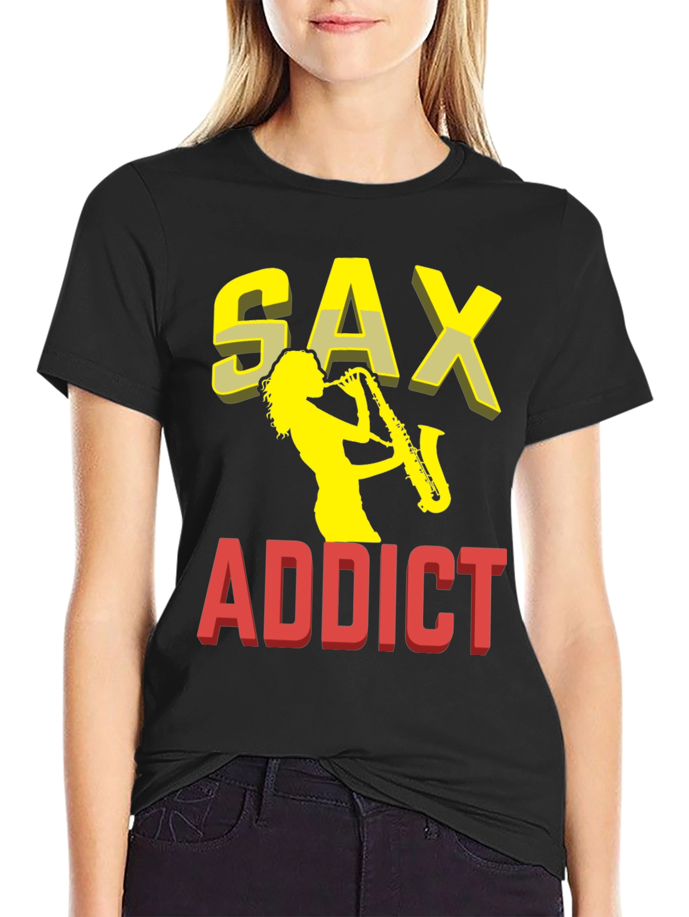 Sax Addict Graphic T-Shirt - Musical Passion Tee