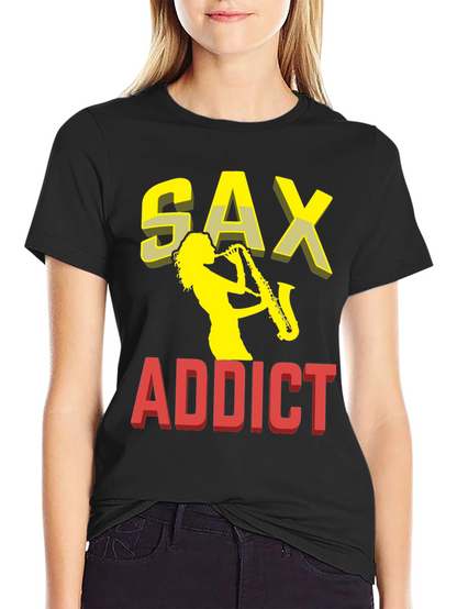 Sax Addict Graphic T-Shirt - Musical Passion Tee