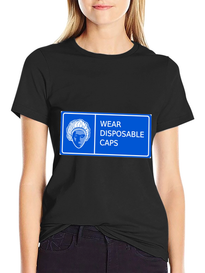 Wear Disposable Caps T-Shirt - Black