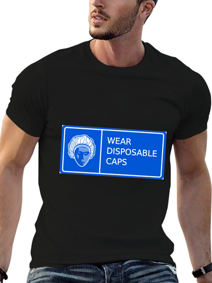 Wear Disposable Caps T-Shirt - Black